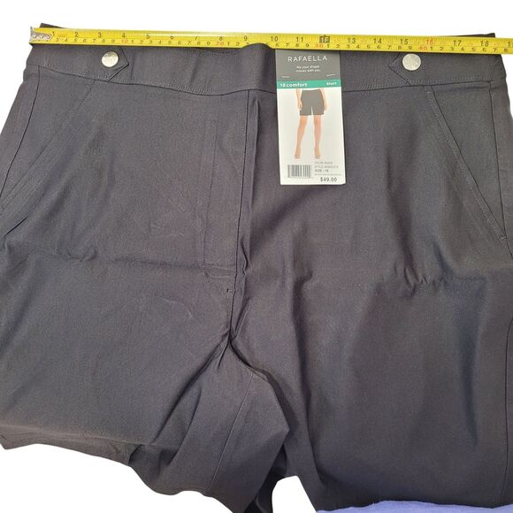 Rafaella Women's Comfort Stretch Black Bermuda Shorts With Button Detail Size 18 - Picture 10 of 11